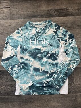 Youth Huk Pursuit long-sleeve performance fishing shirt, Medium